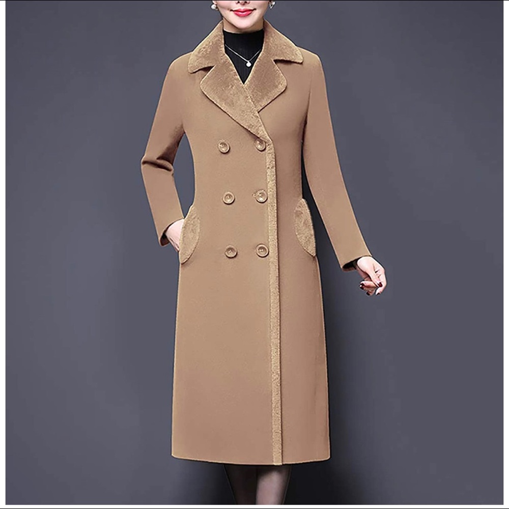 🚫SOLD🚫APRSFN DOUBLEBREASTED MIDI PEA COAT JACKET - Picture 3 of 6